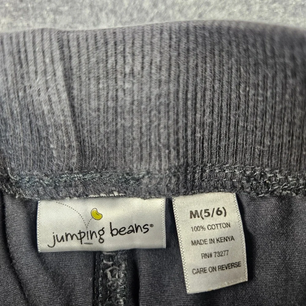 Jumping Beans‎ Boys Charcoal Gray Cotton Cargo Pants Elastic Waist Size M 5/6